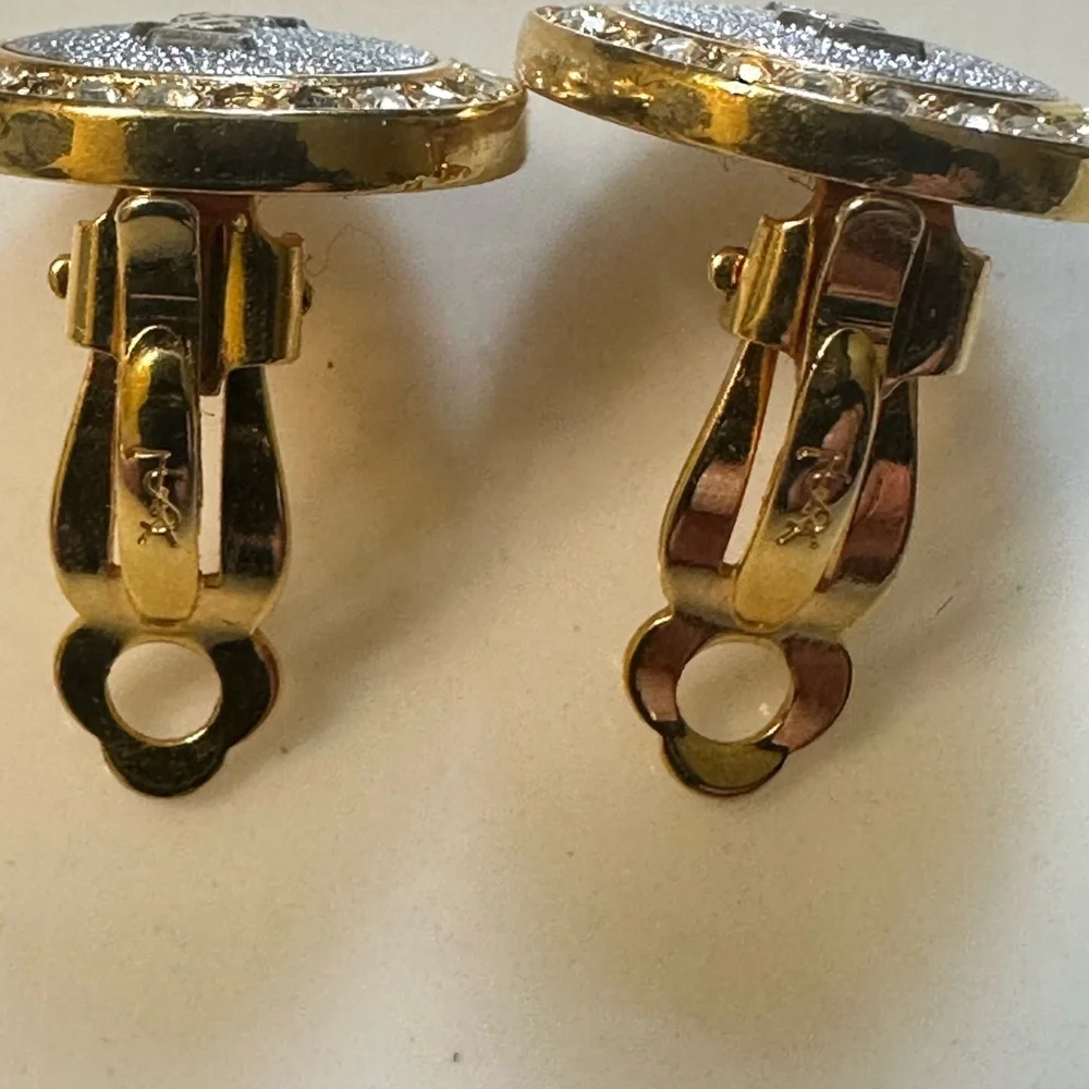 Authentic YSL Elegant Gold and Silver Women's Earrings - Picture 5 of 9